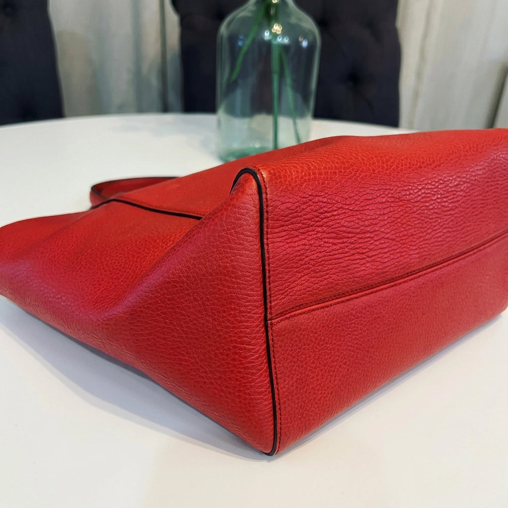 Gucci Red Leather Medium Swing Tote