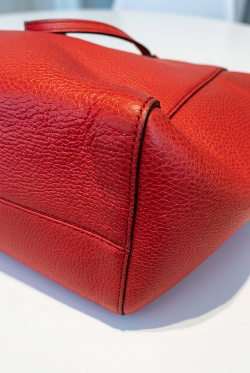 Gucci Red Leather Medium Swing Tote
