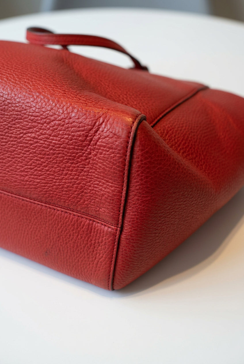 Gucci Red Leather Medium Swing Tote