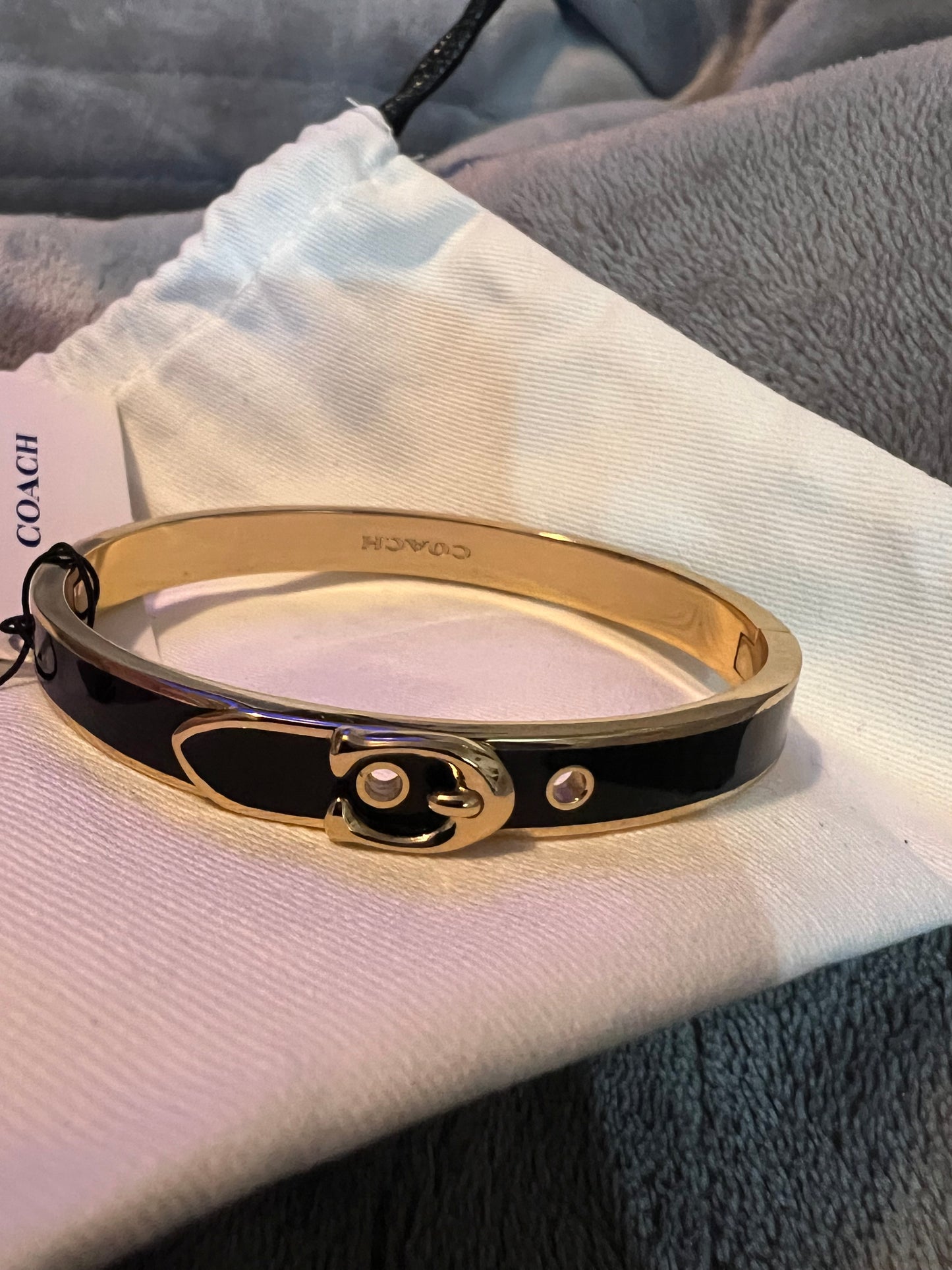 Coach Black Buckle Bangle Small