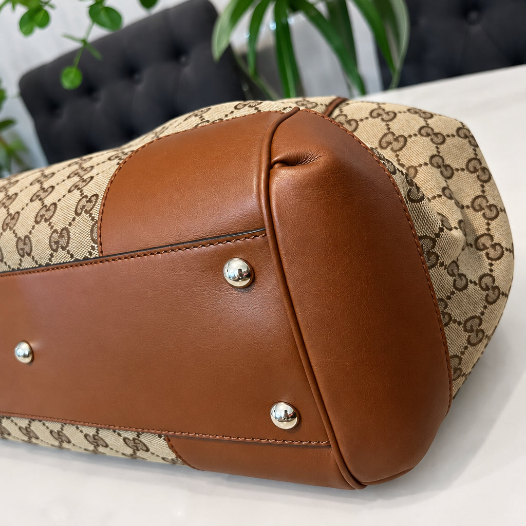Gucci Monogram Canvas and Leather Tote
