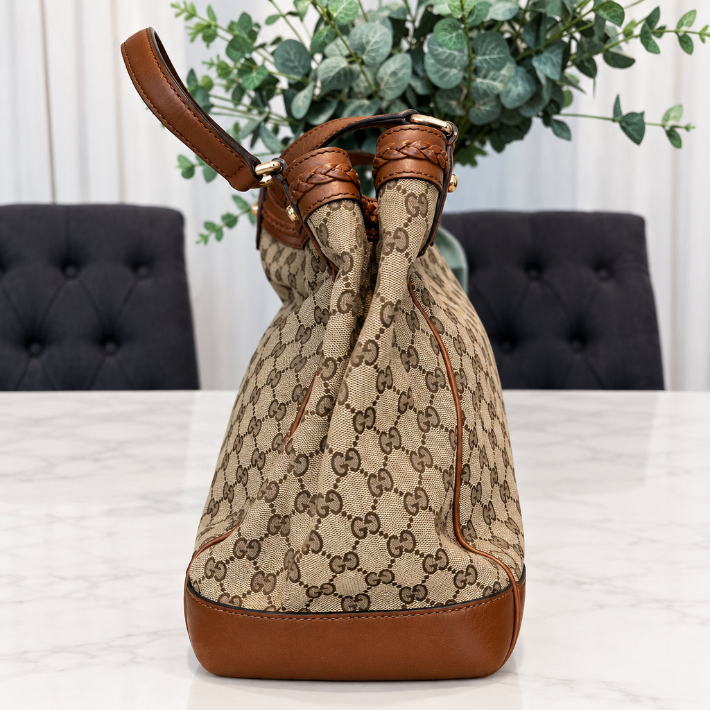 Gucci Monogram Canvas and Leather Tote