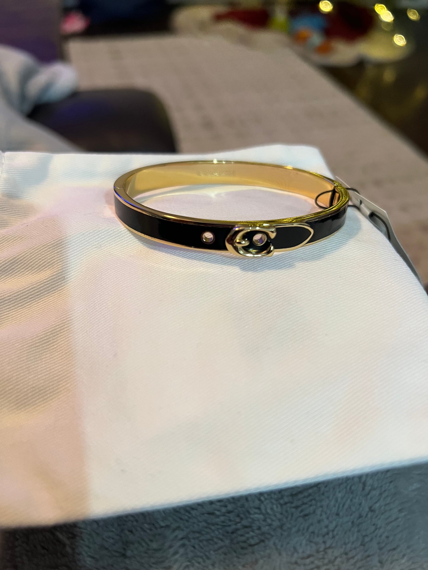 Coach Black Buckle Bangle Small