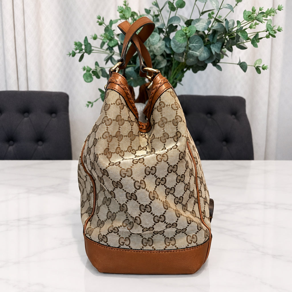 Gucci Monogram Canvas and Leather Tote