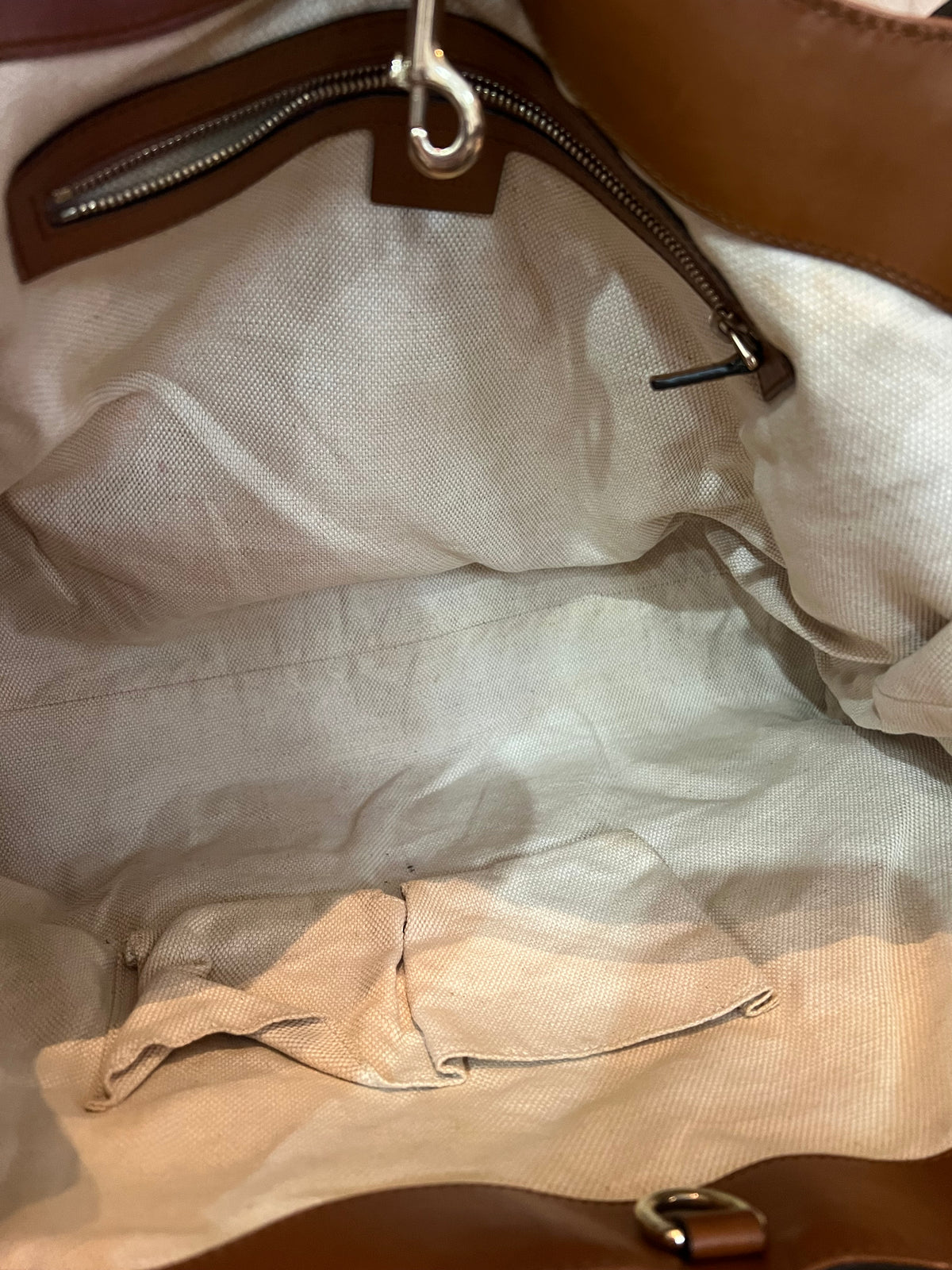 Gucci Monogram Canvas and Leather Tote