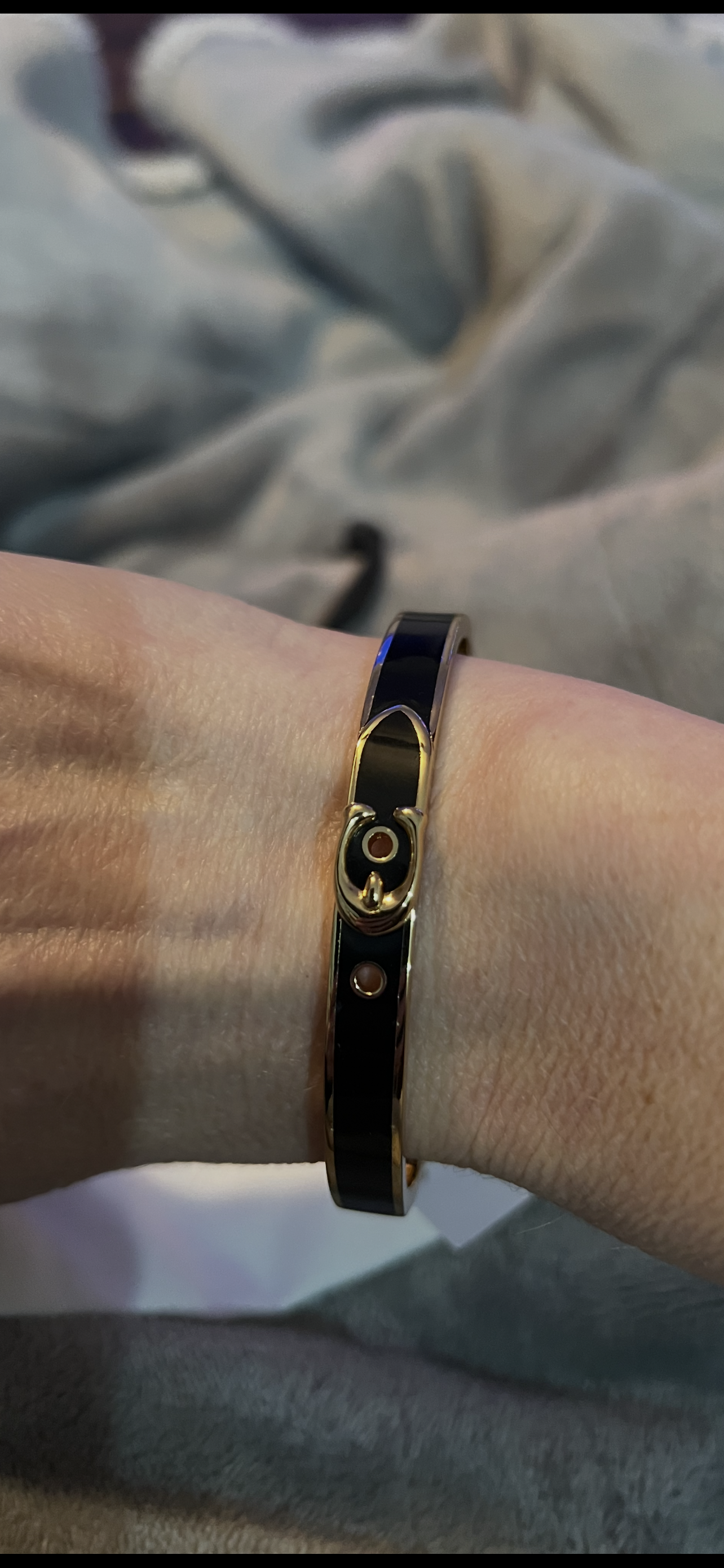 Coach Black Buckle Bangle Small