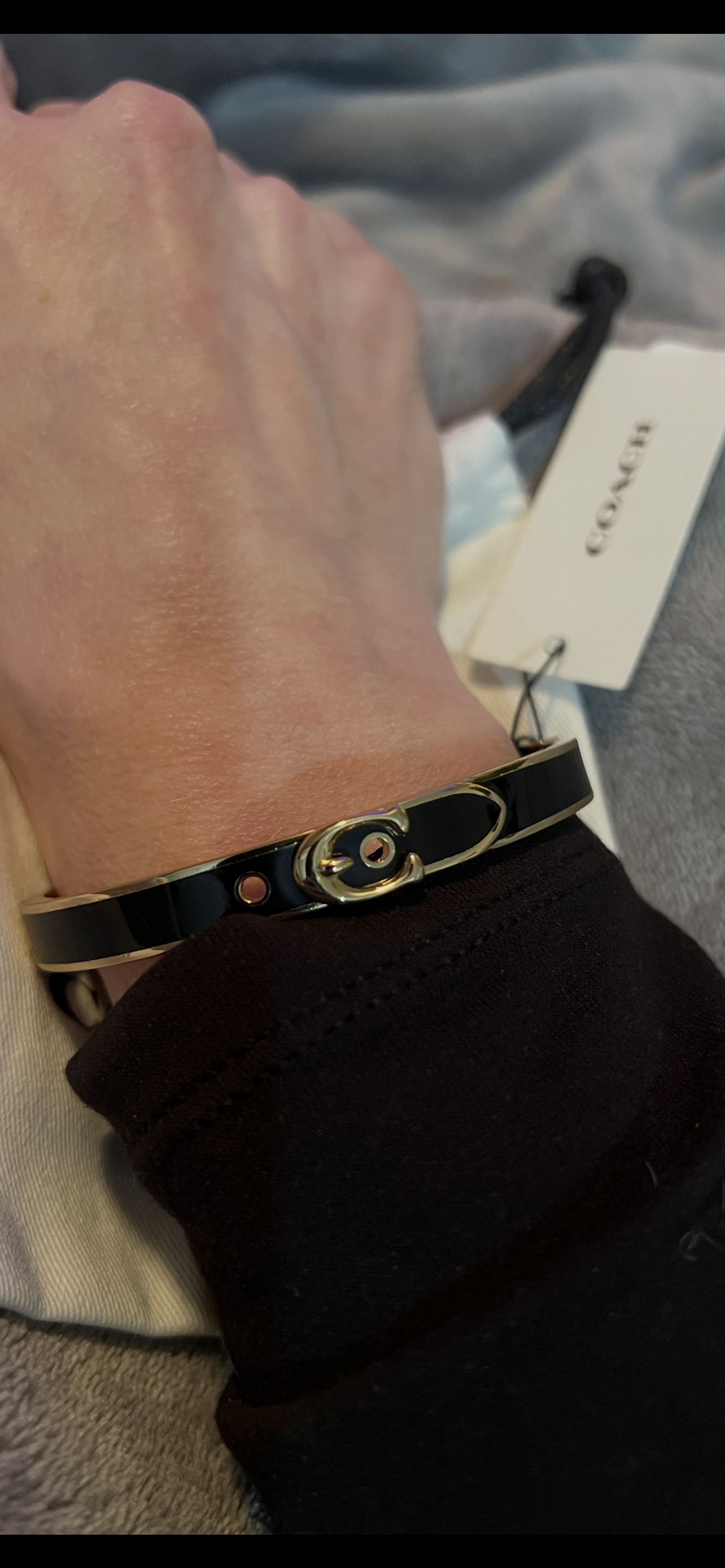 Coach Black Buckle Bangle Small