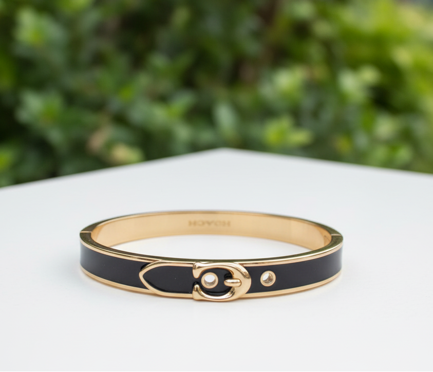 Coach Black Buckle Bangle Small