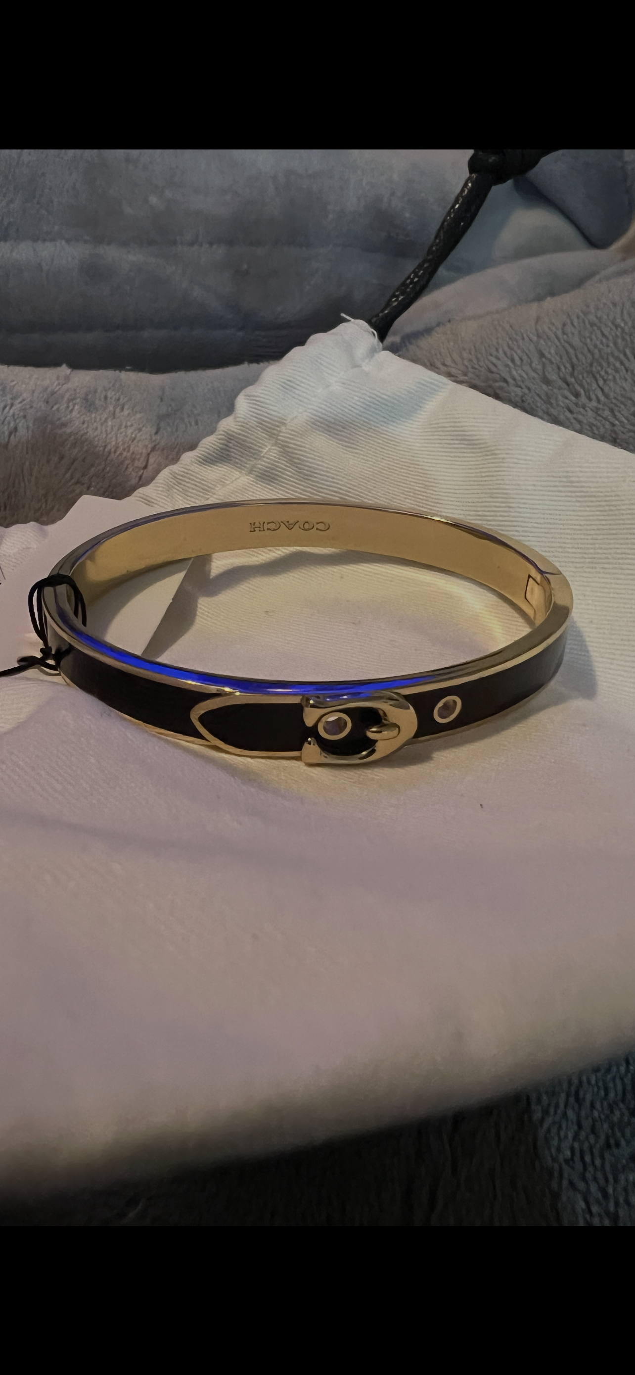 Coach Black Buckle Bangle Small