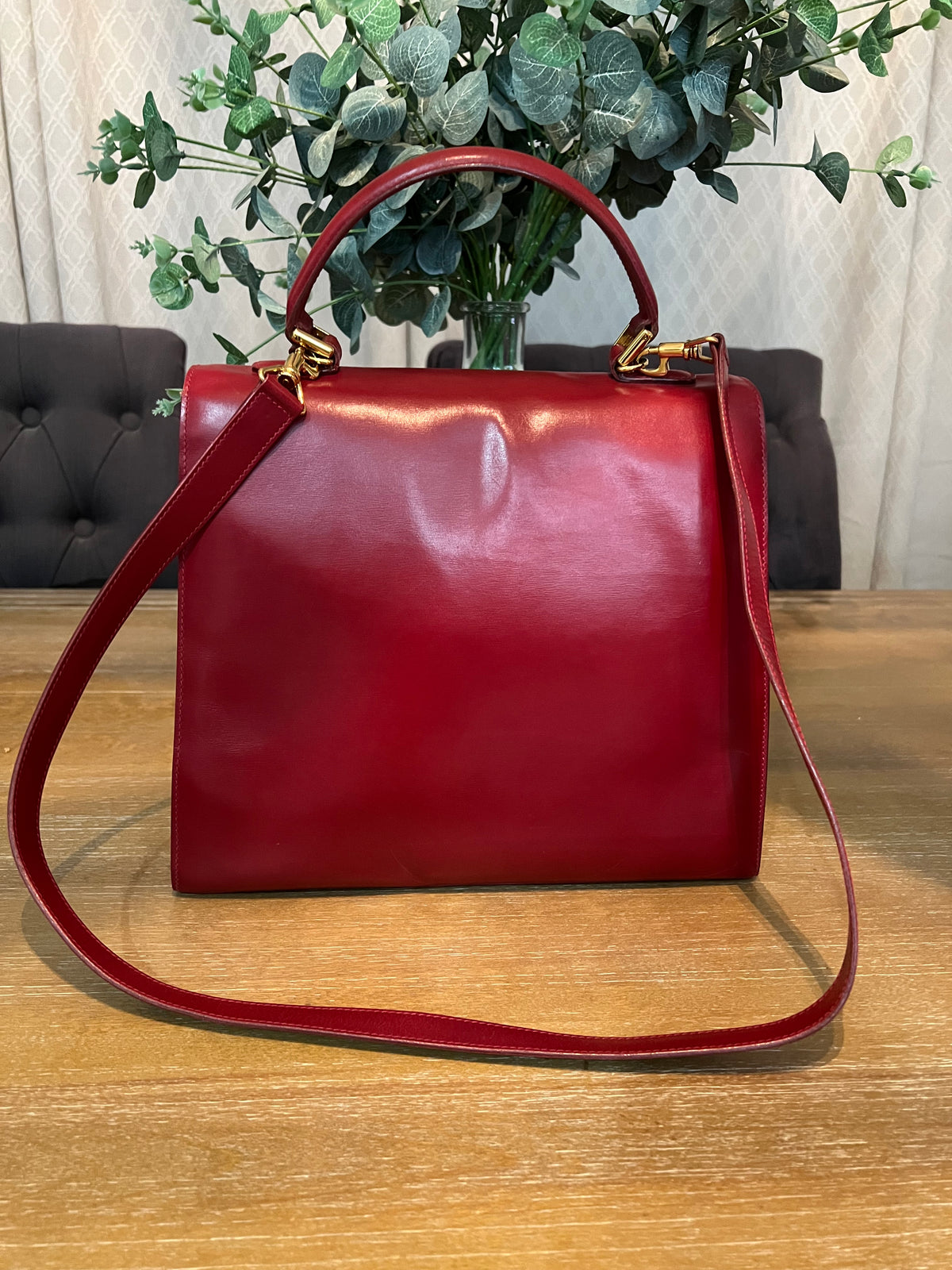 Gucci Vintage Red Leather Padlock