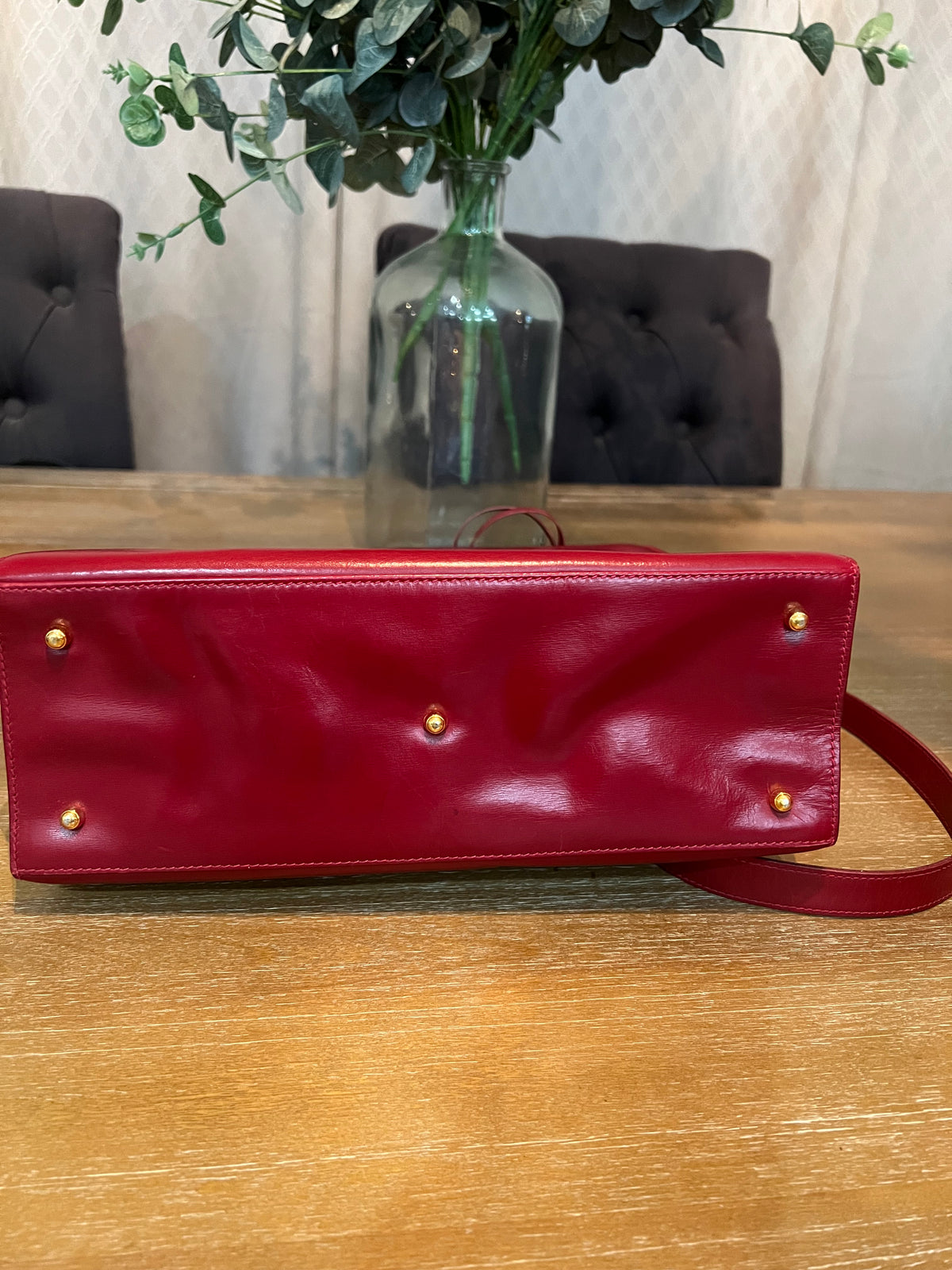 Gucci Vintage Red Leather Padlock