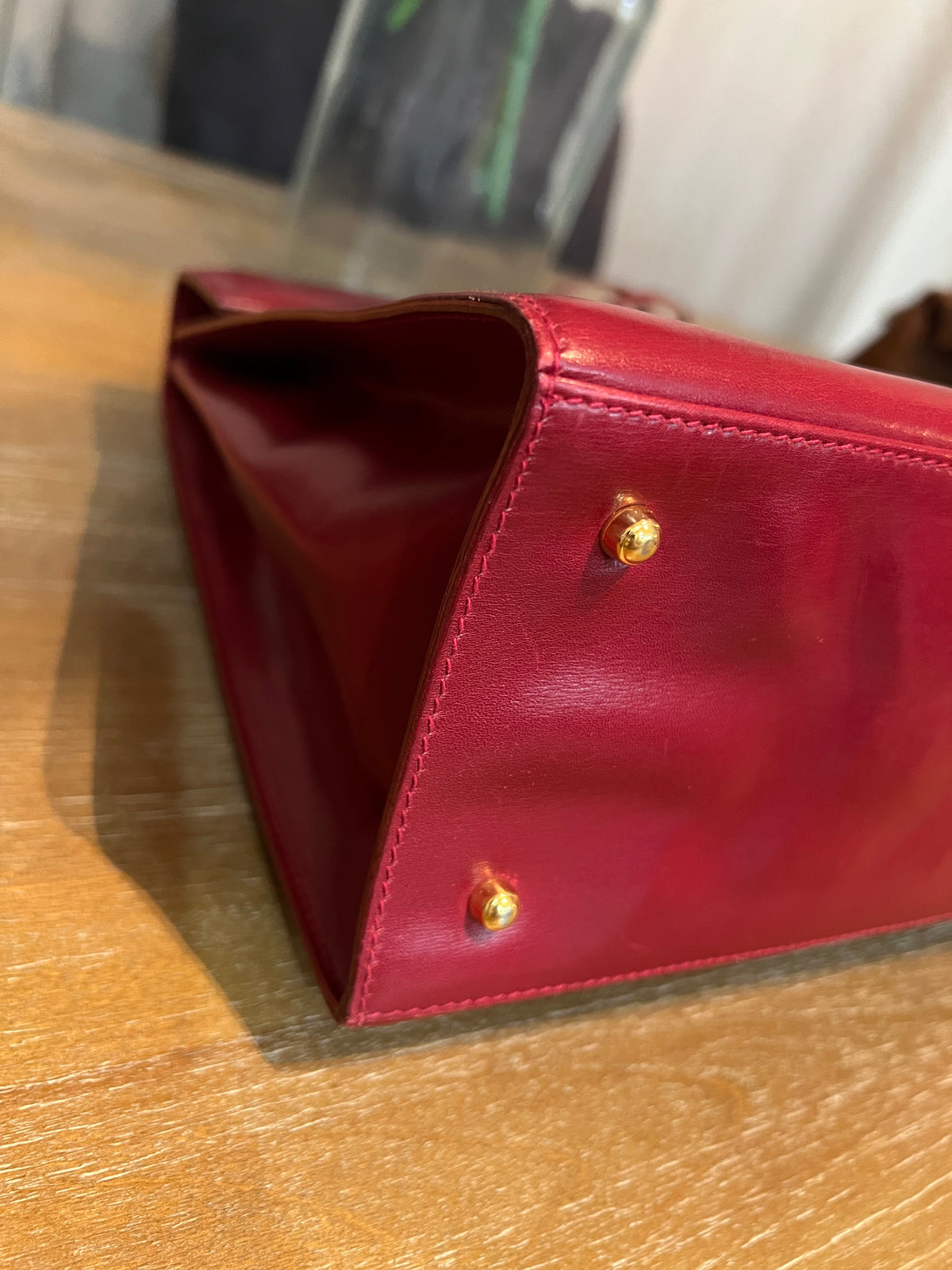 Gucci Vintage Red Leather Padlock