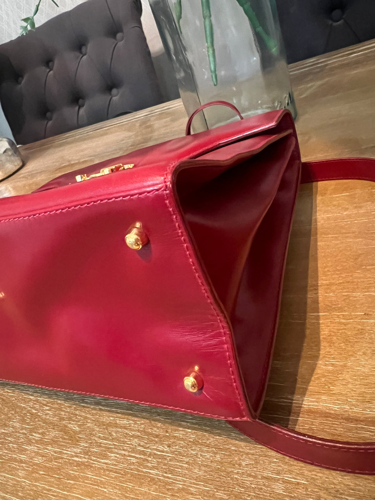 Gucci Vintage Red Leather Padlock