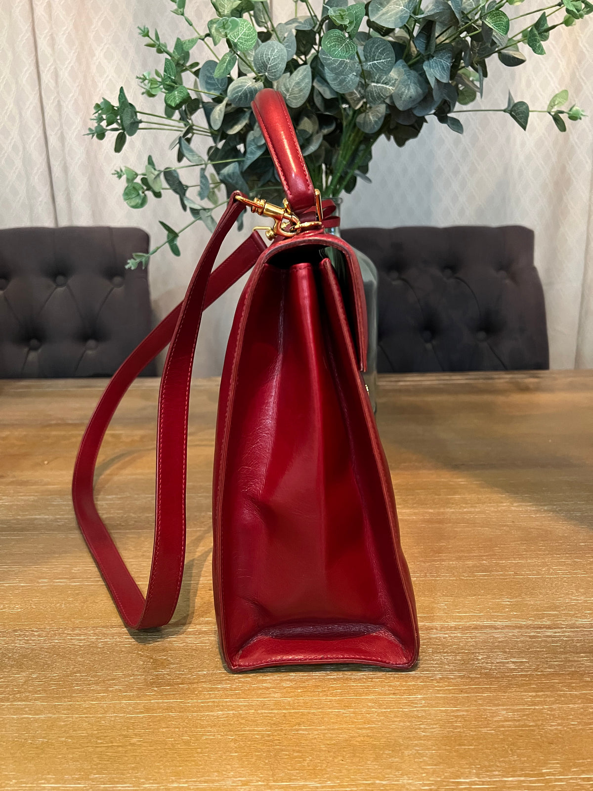 Gucci Vintage Red Leather Padlock