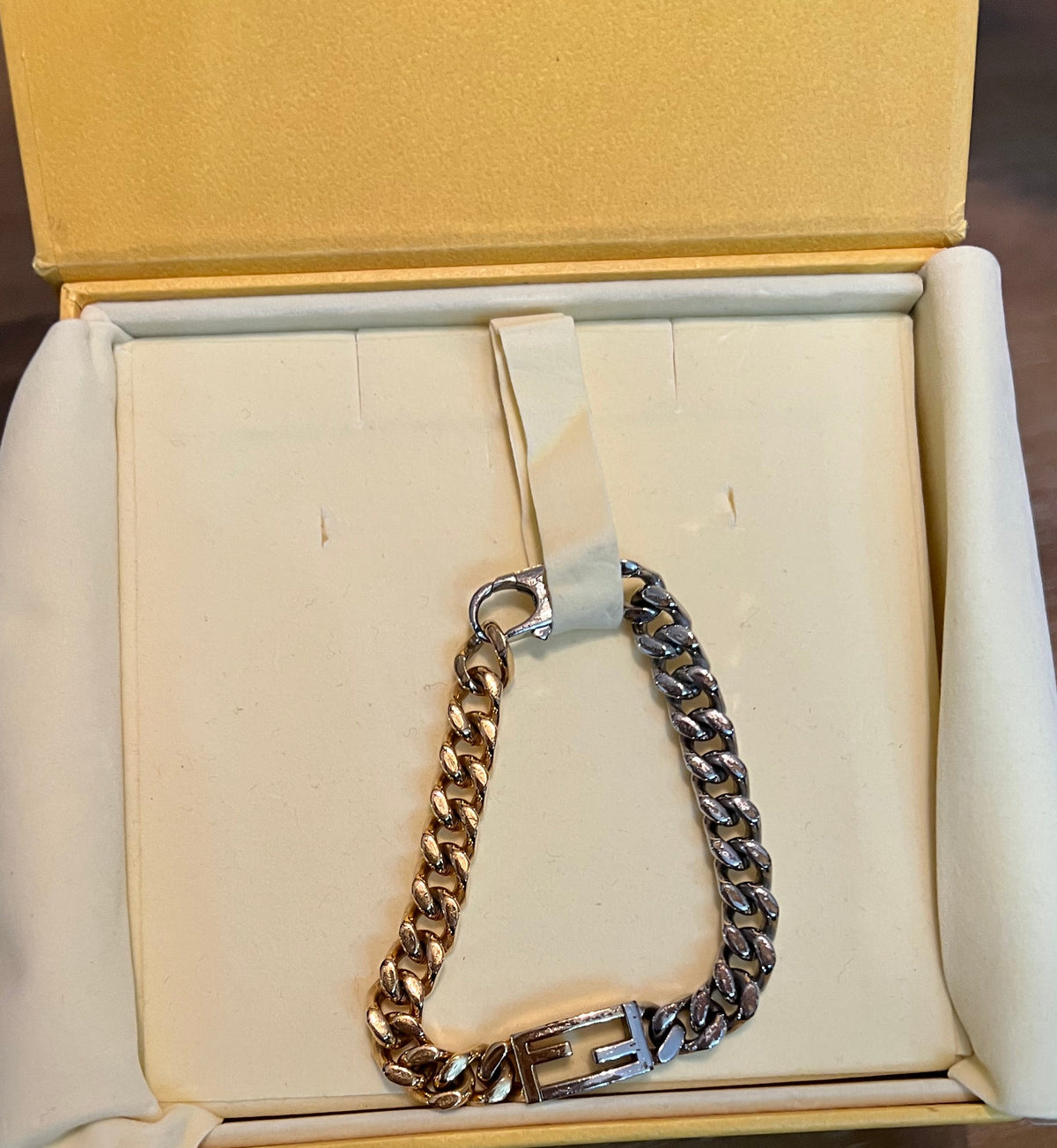 Fendi Two Toned Chain Bracelet