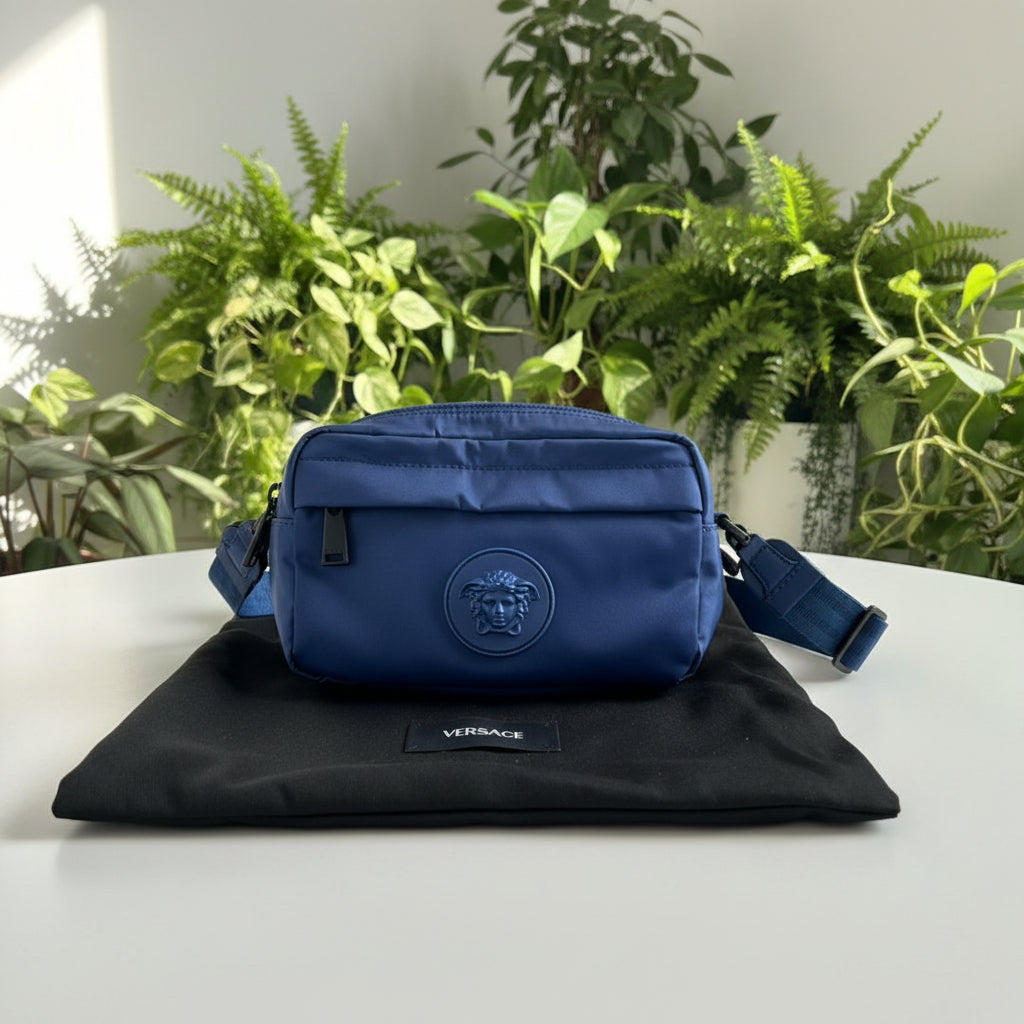 Versace Small Blue Nylon Bum Bag