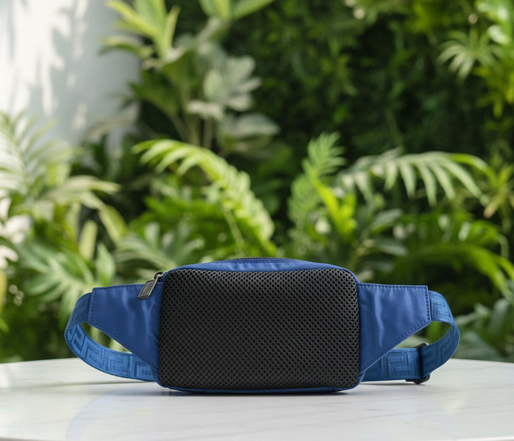 Versace Small Blue Nylon Bum Bag