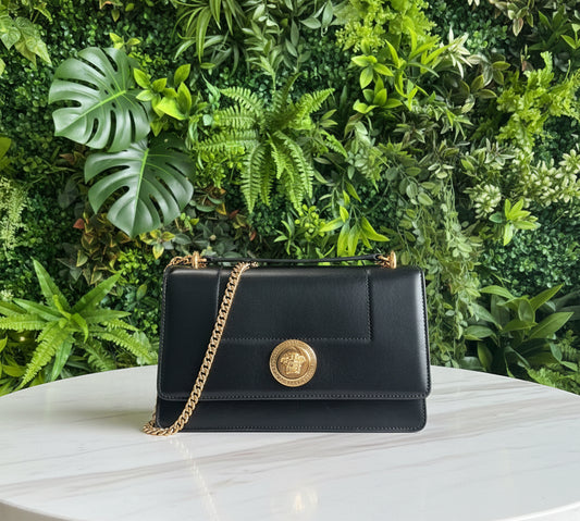 Versace Black Leather Crossbody