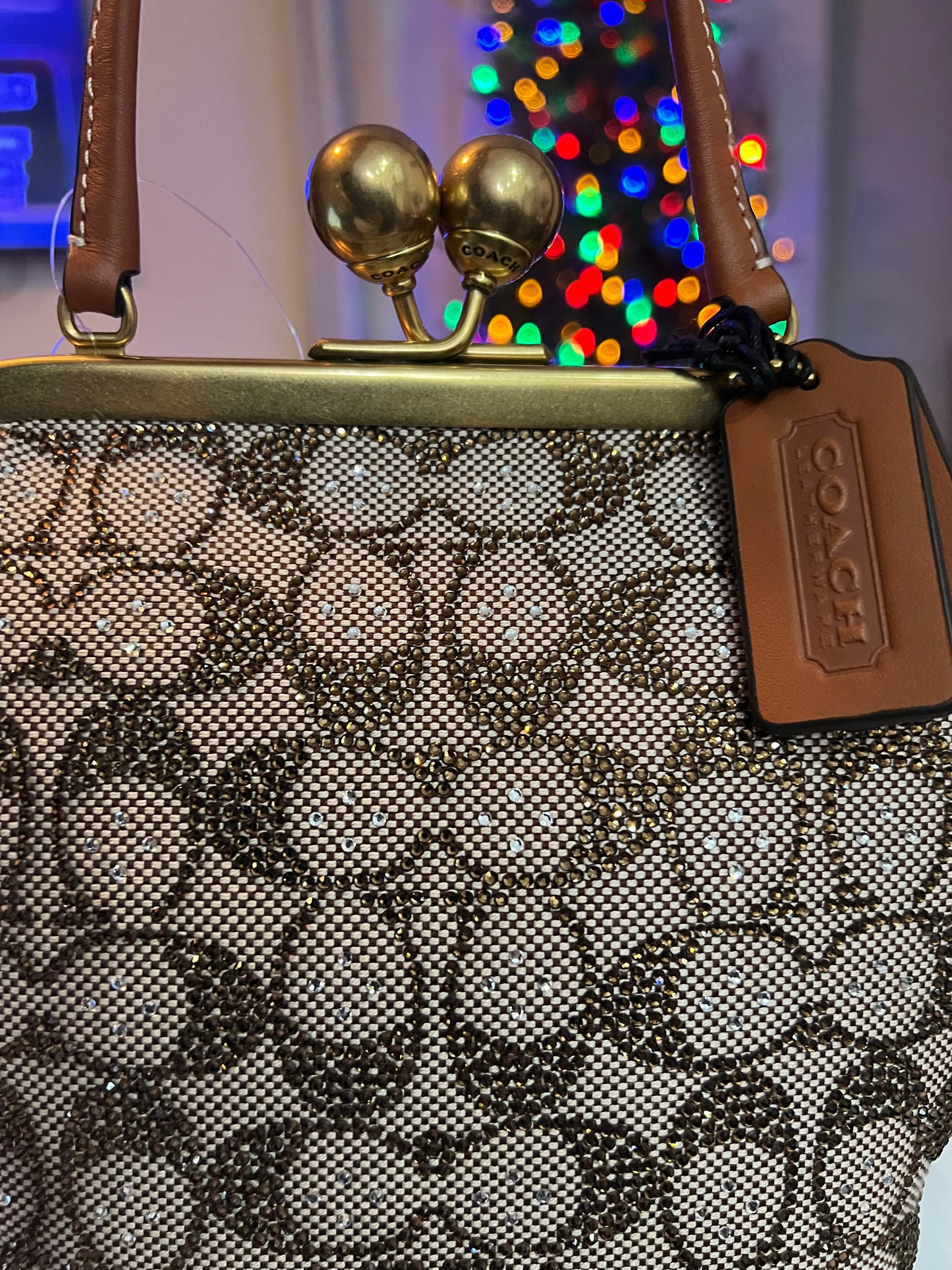 PREVIEW-DROP NEXT TIKTOK LIVE-Coach Crystal Small Kisslock Bag - NEW