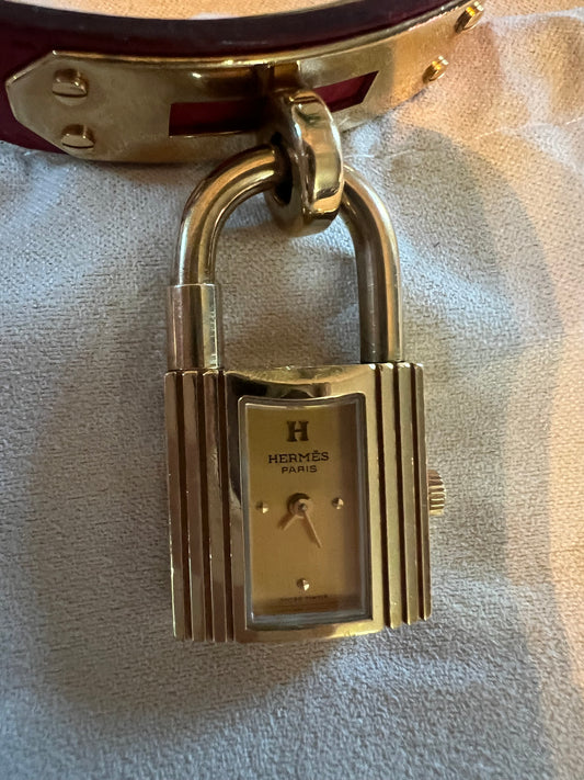 Hermes Vintage Kelly Watch Red