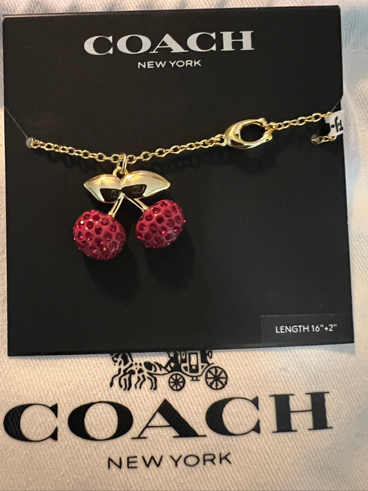 PREVIEW-DROP NEXT TIKTOK LIVE-Coach Cherry Necklace
