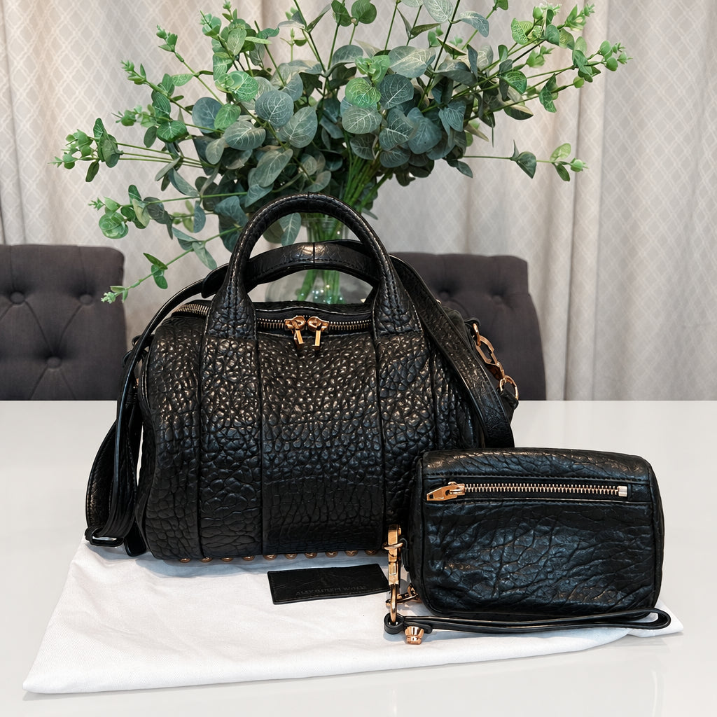 Alexander Wang Rose Gold Rocco Satchel w/ wristlet