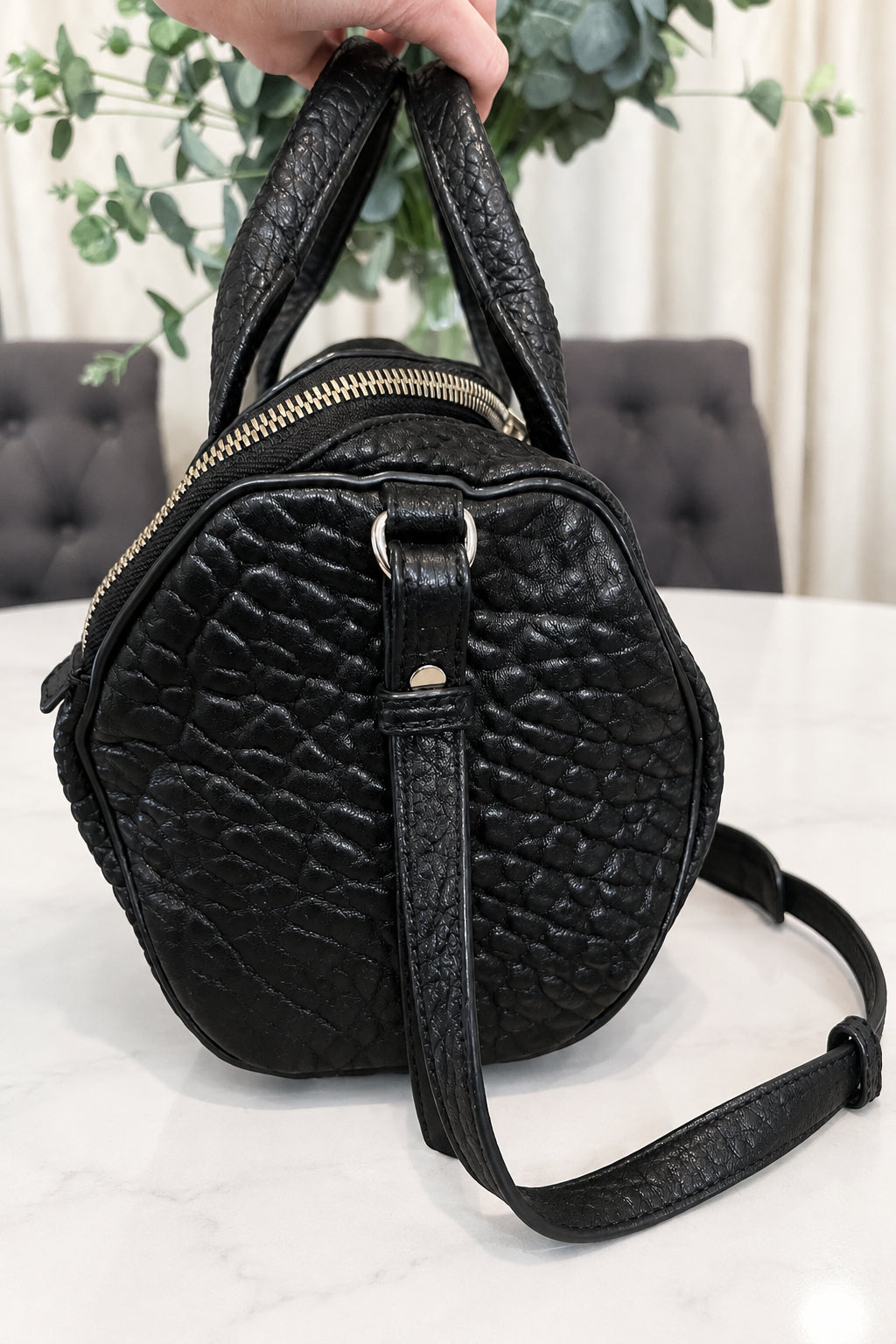 Alexander Wang Rose Gold Rocco Satchel w/ wristlet