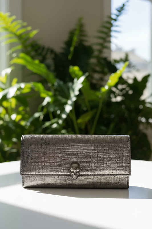 Alexander McQueen Silver Leather Wallet