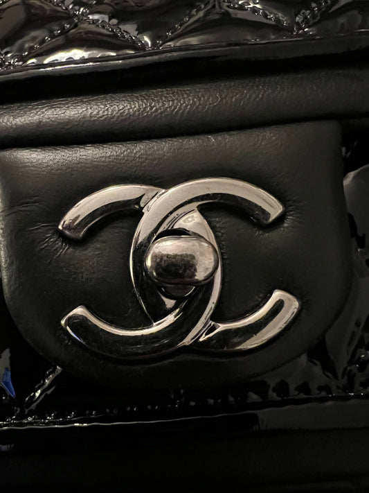 Chanel Patent and Lambskin Leather Flap