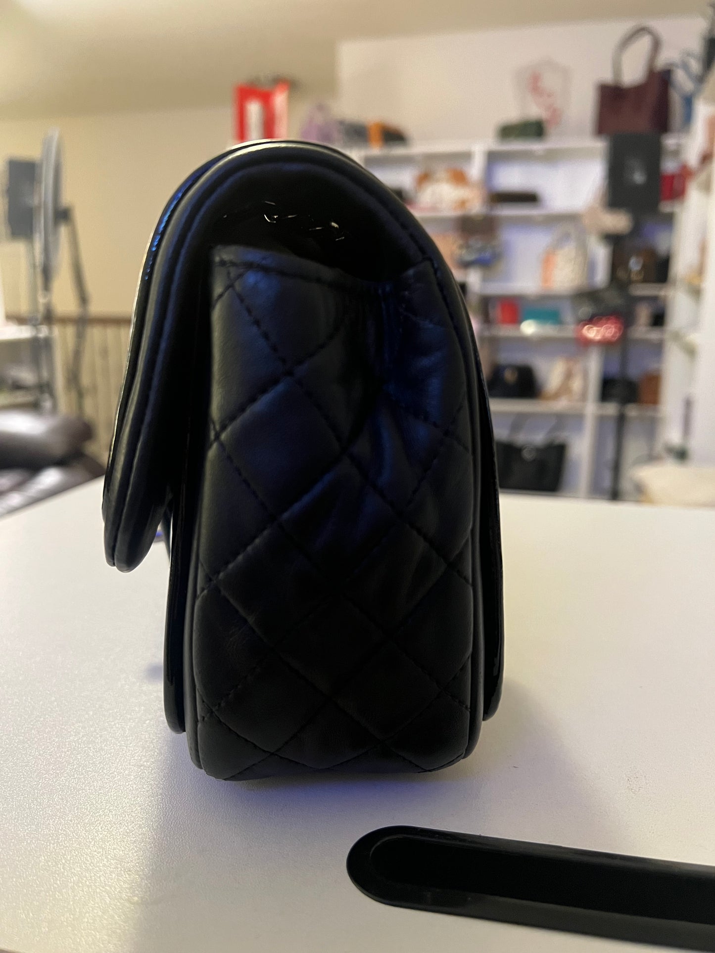 Chanel Patent and Lambskin Leather Flap