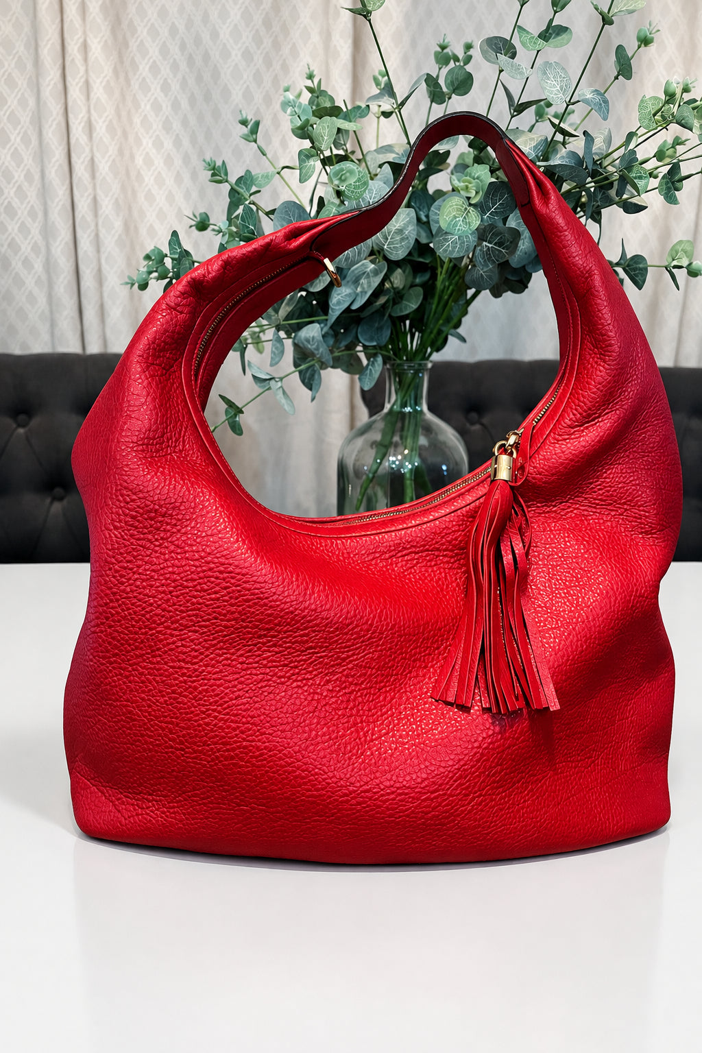Gucci Red Pebbled Leather SoHo Hobo