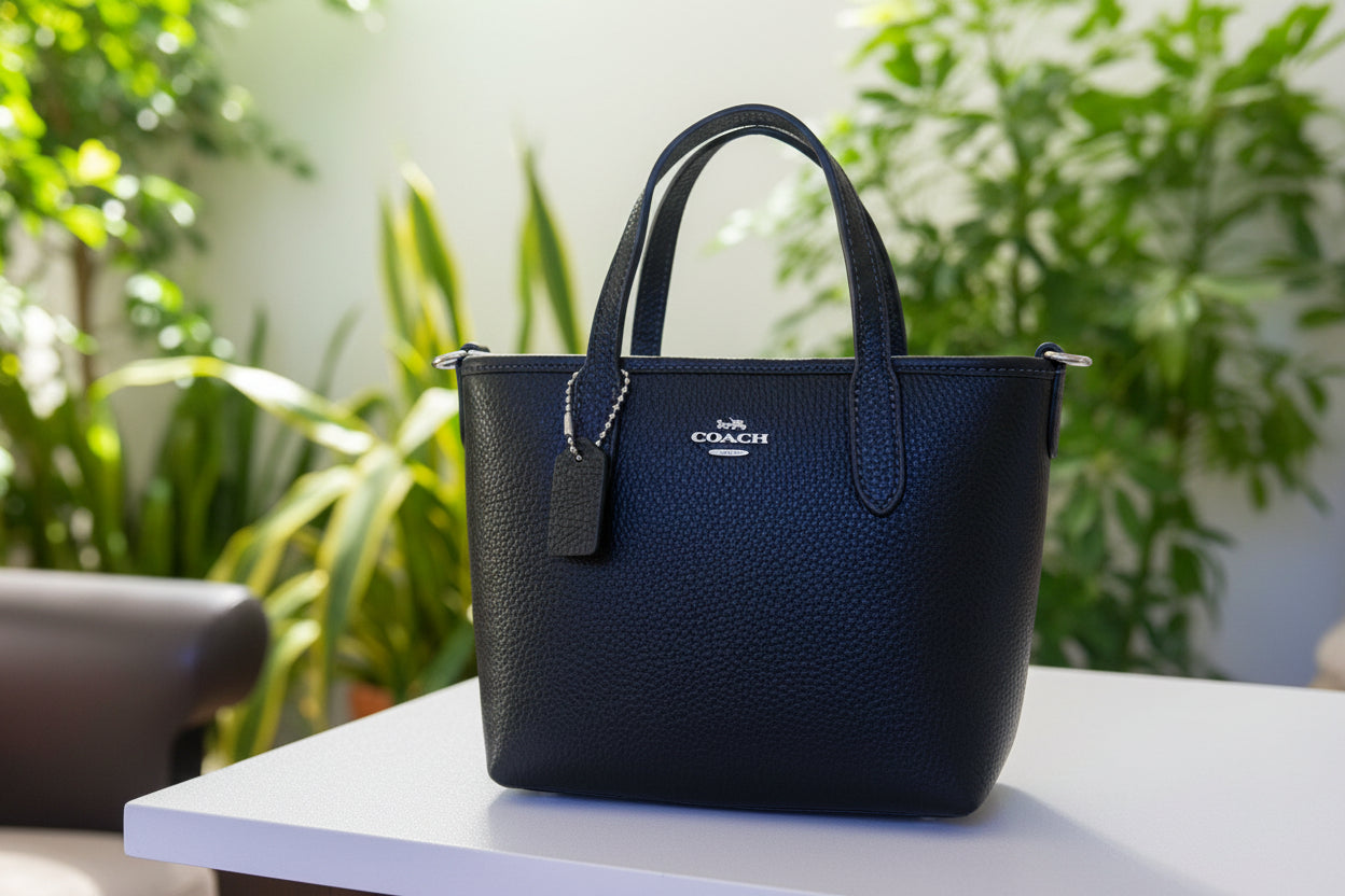 Coach Black Leather Mini City Tote