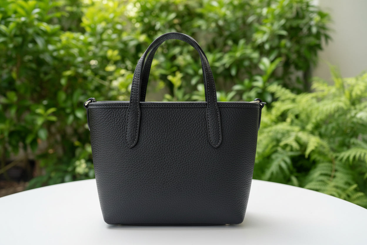 Coach Black Leather Mini City Tote