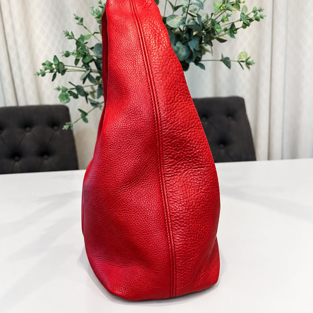 Gucci Red Pebbled Leather SoHo Hobo