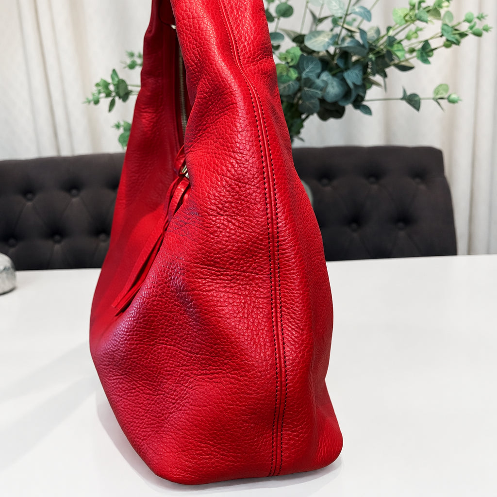 Gucci Red Pebbled Leather SoHo Hobo