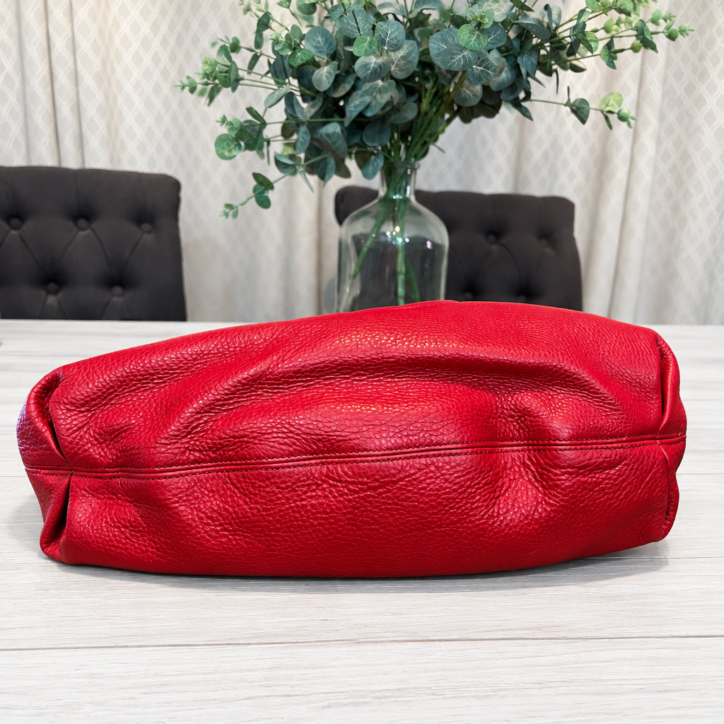 Gucci Red Pebbled Leather SoHo Hobo