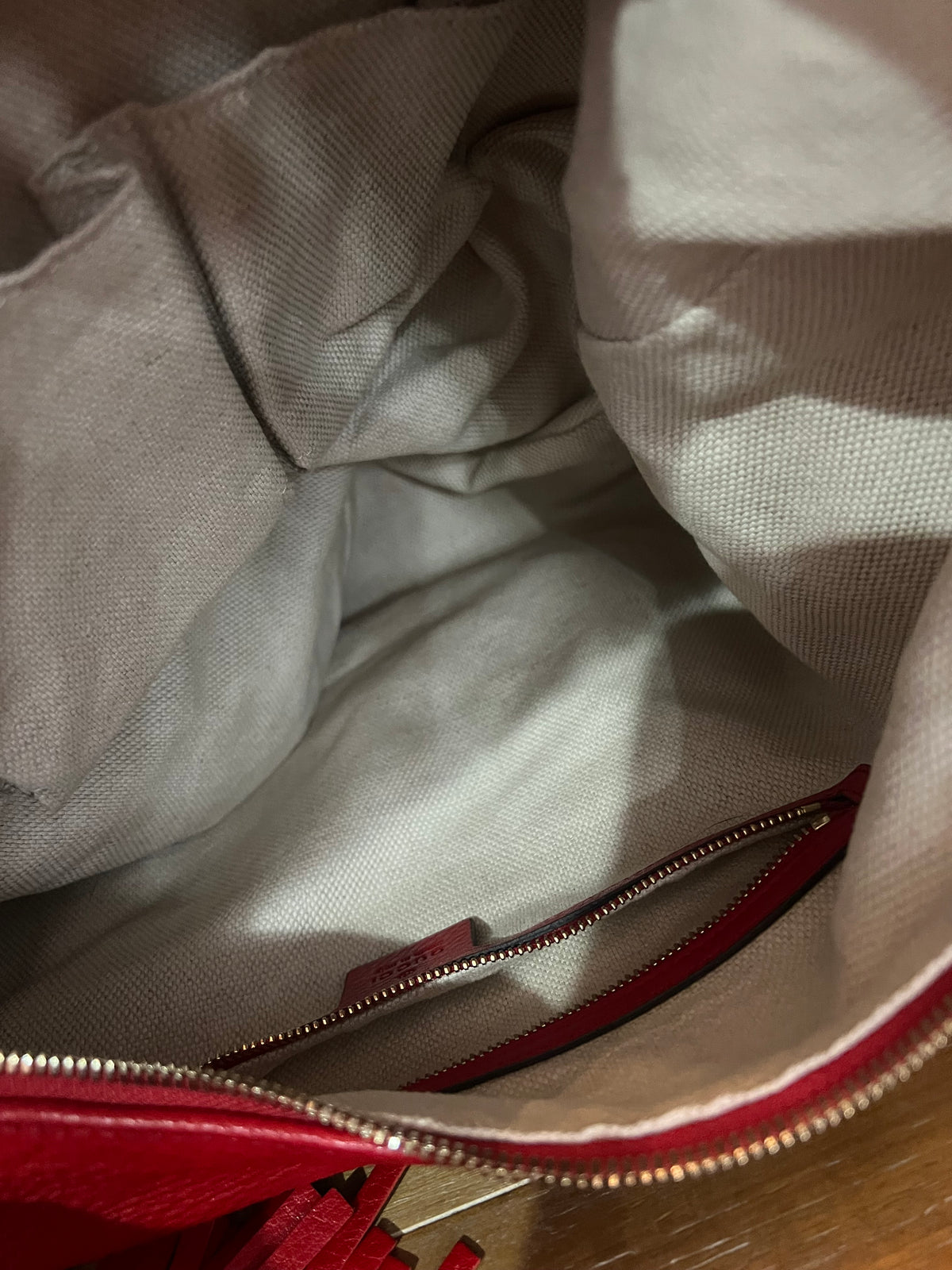 Gucci Red Pebbled Leather SoHo Hobo