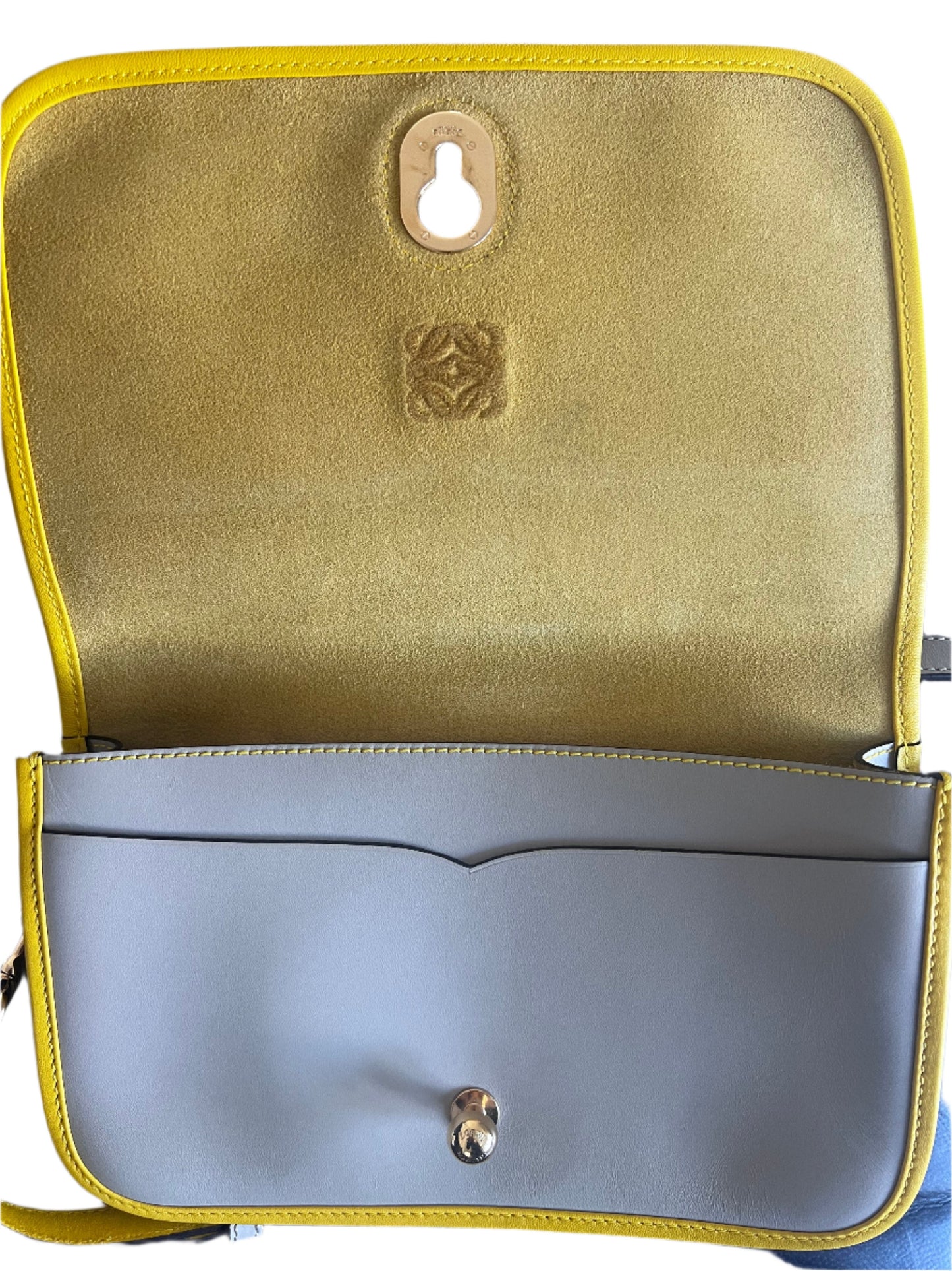 Loewe Gray and Yellow Ines Crossbody Bag