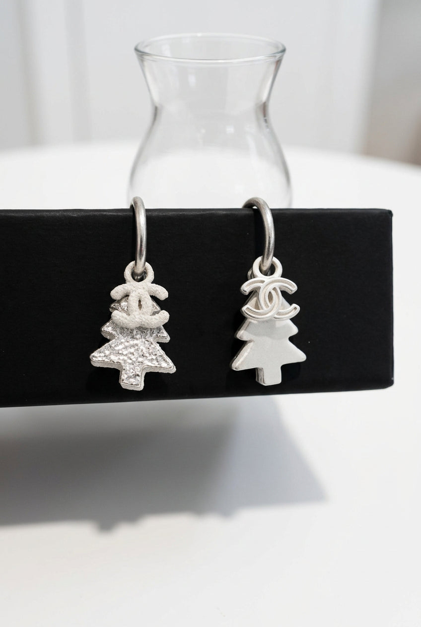 Chanel Resin Christmas Tree Drop Earrings