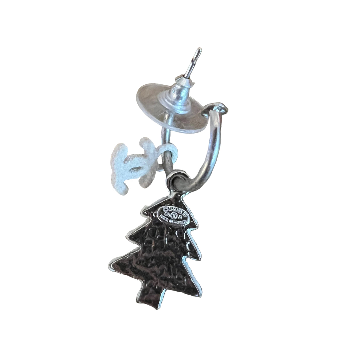 Chanel Resin Christmas Tree Drop Earrings