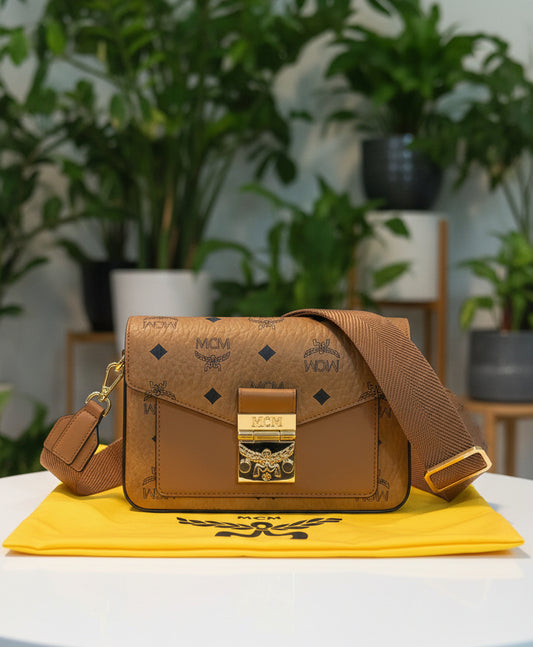 MCM Cognac Tracy Crossbody