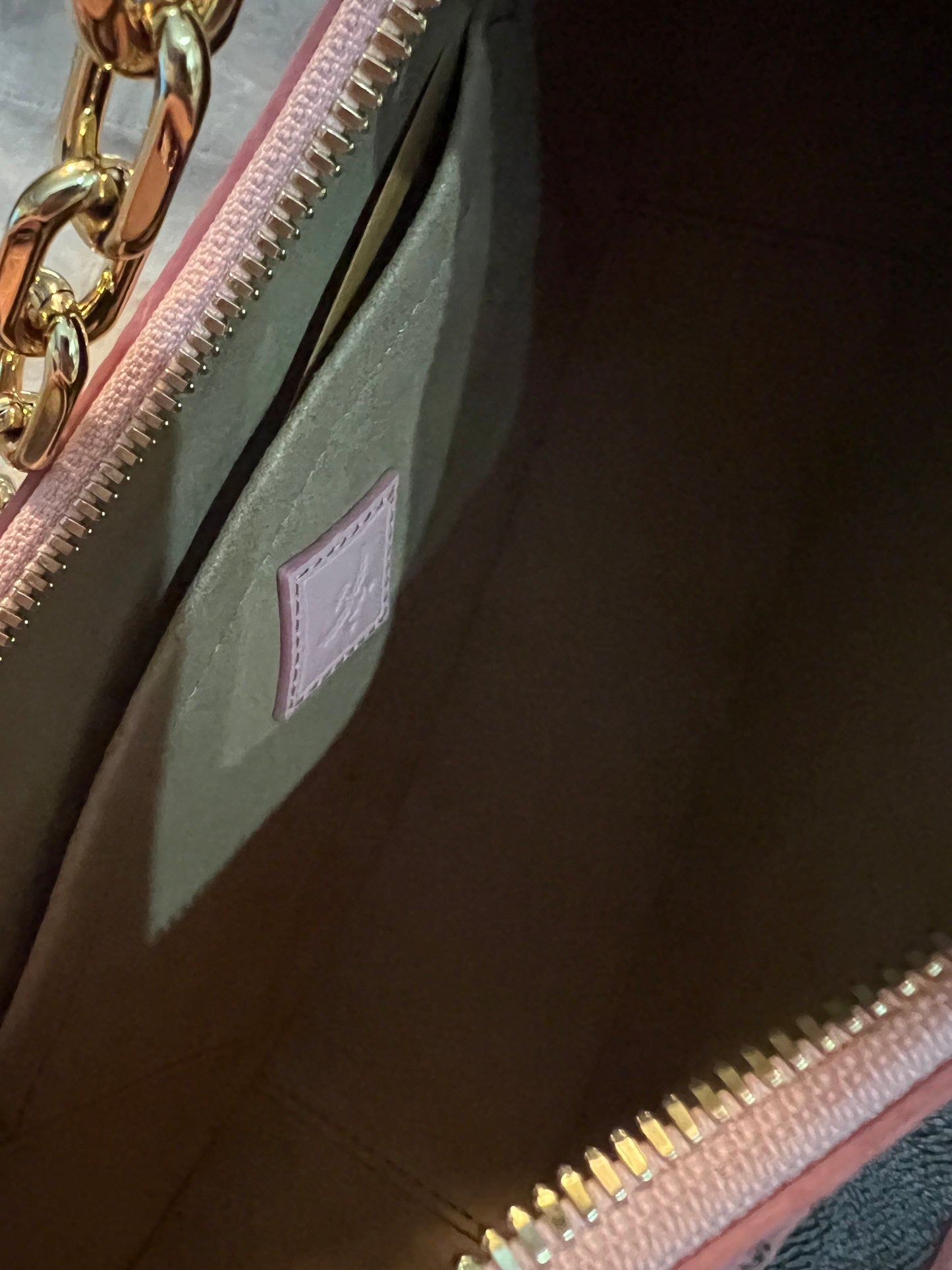 MCM Pink Aren Crescent Hobo Bag