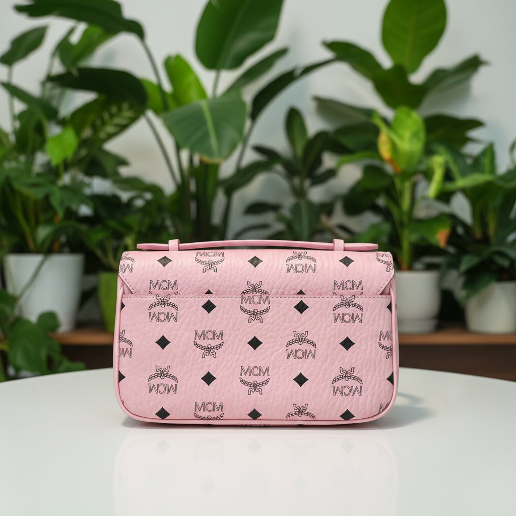 MCM Pink Visetos Tracy Crossbody