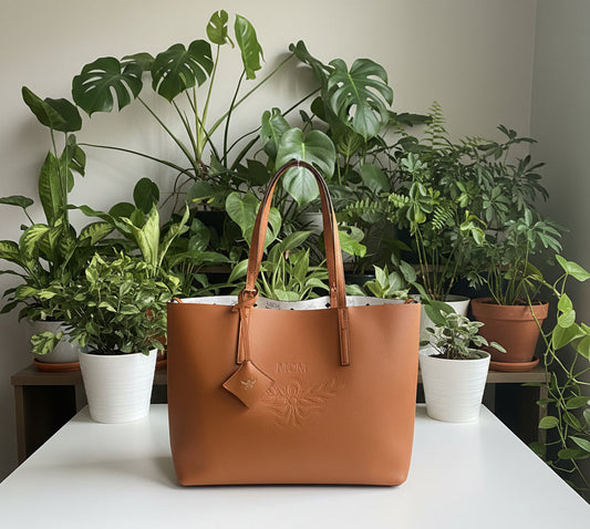 MCM Medium Lauretos Reversible Leather Shopper Bag