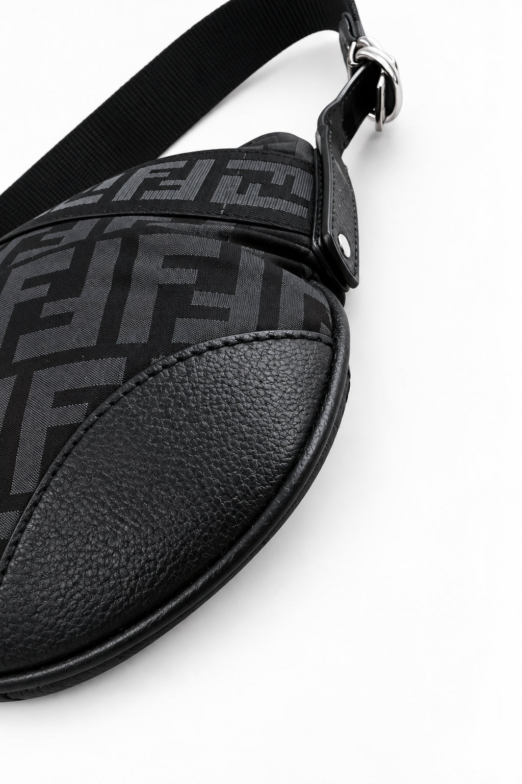 Fendi Black Gray Zucca Shoulder Bag