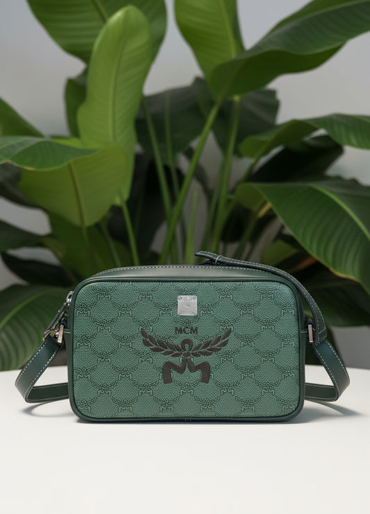 MCM Small Himmel Green Crossbody