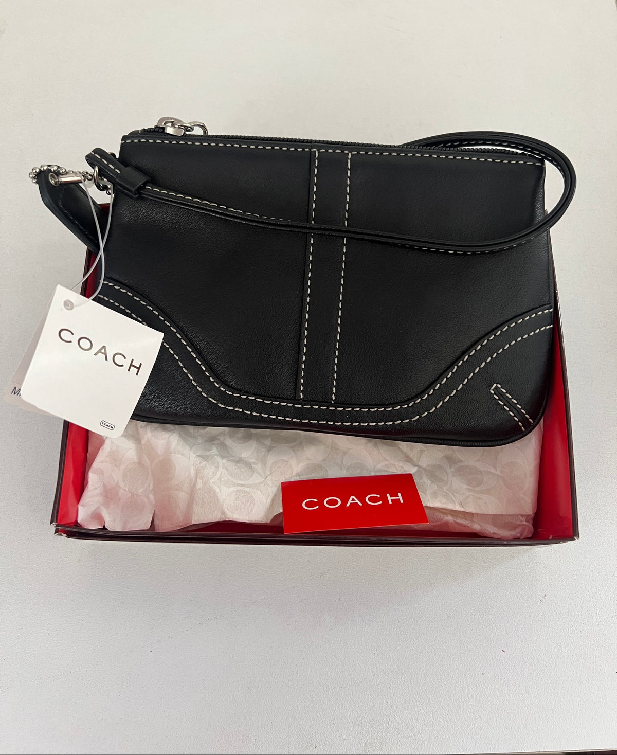Coach SoHo Black Leather Wristlet - New in Box
