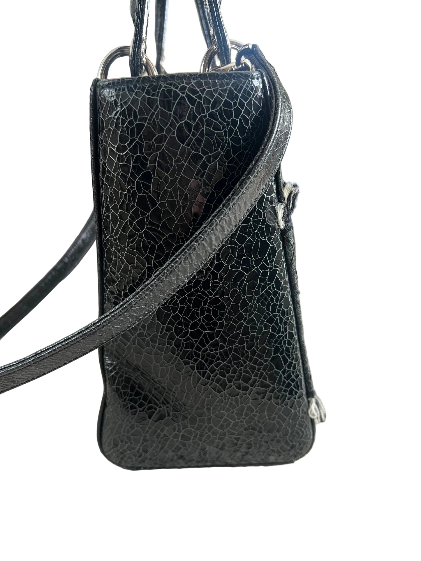 Dior Black Leather Heart Patchwork Lady Dior Limited Edition