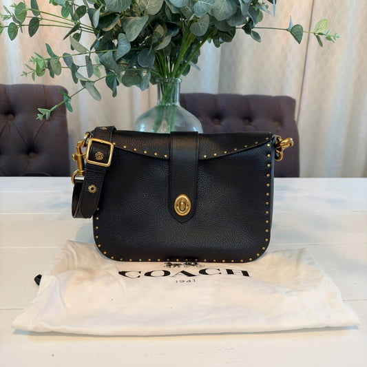 Coach Pebbled Leather Paige 27 Bag with Rivets