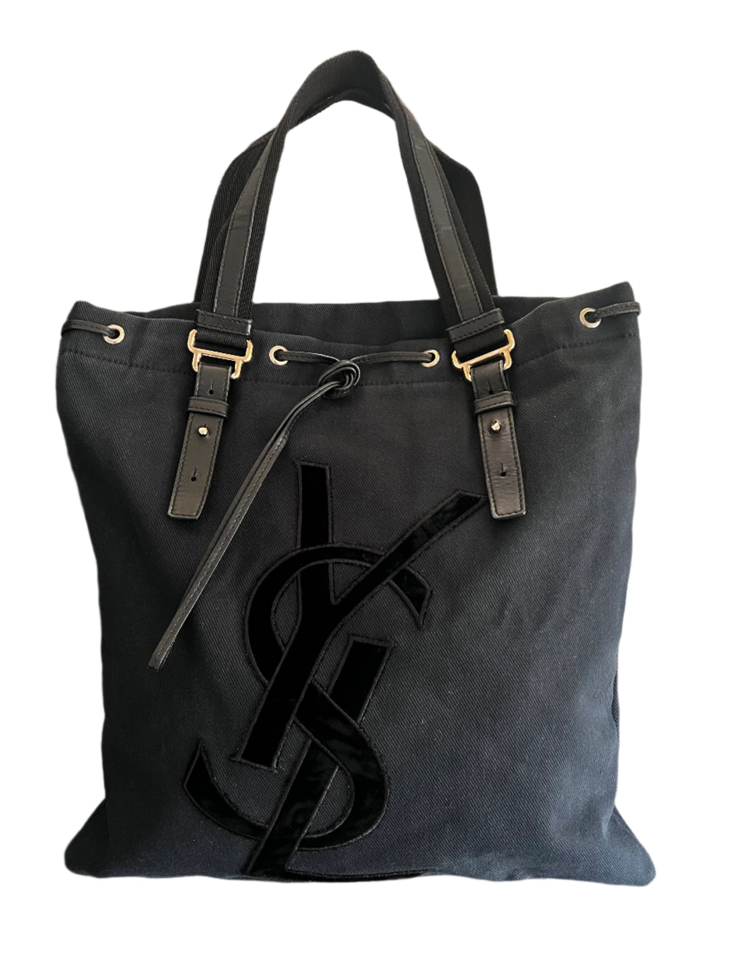 YSL Black Canvas Kahala Tote